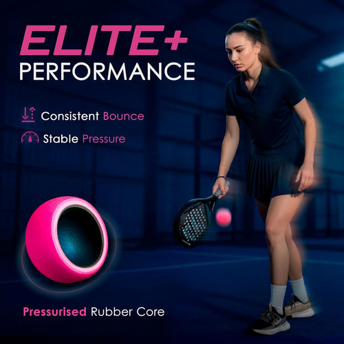 (TTS) P&P's Elite Pink Padel Balls - 3, 6, 9 or 120 Balls - For All Court Surfaces