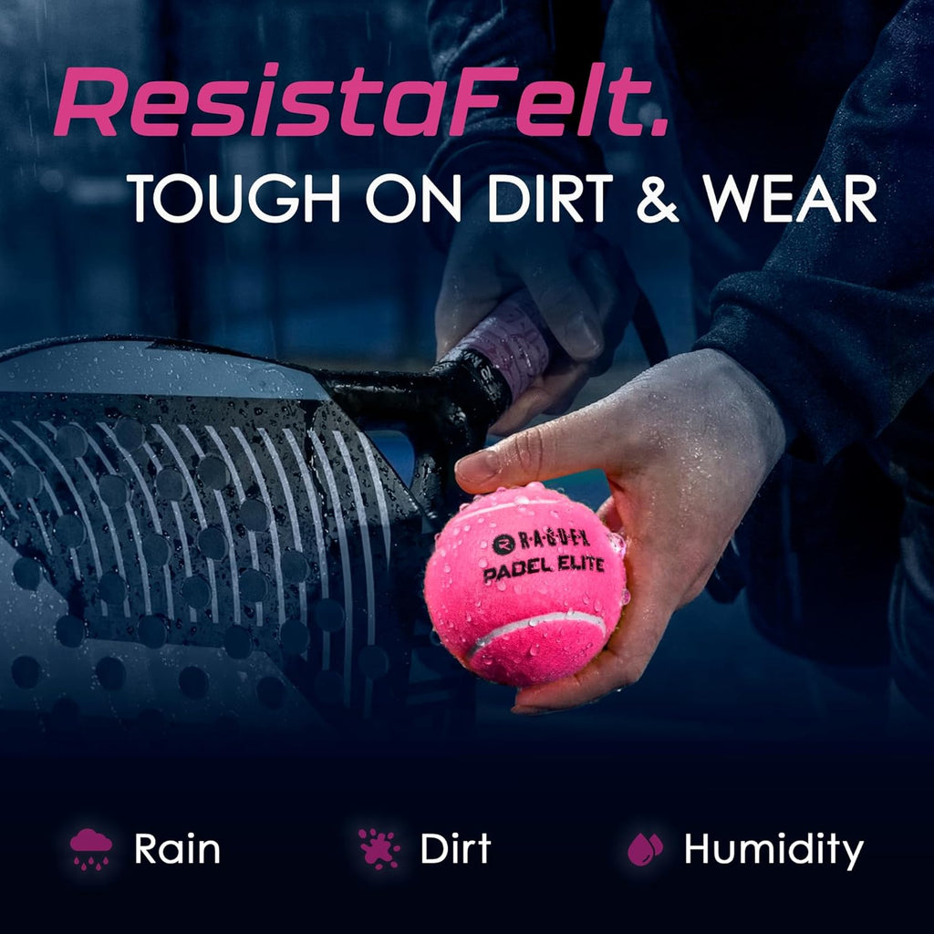 (TTS) P&P's Elite Pink Padel Balls - 3, 6, 9 or 120 Balls - For All Court Surfaces (Unlisted)