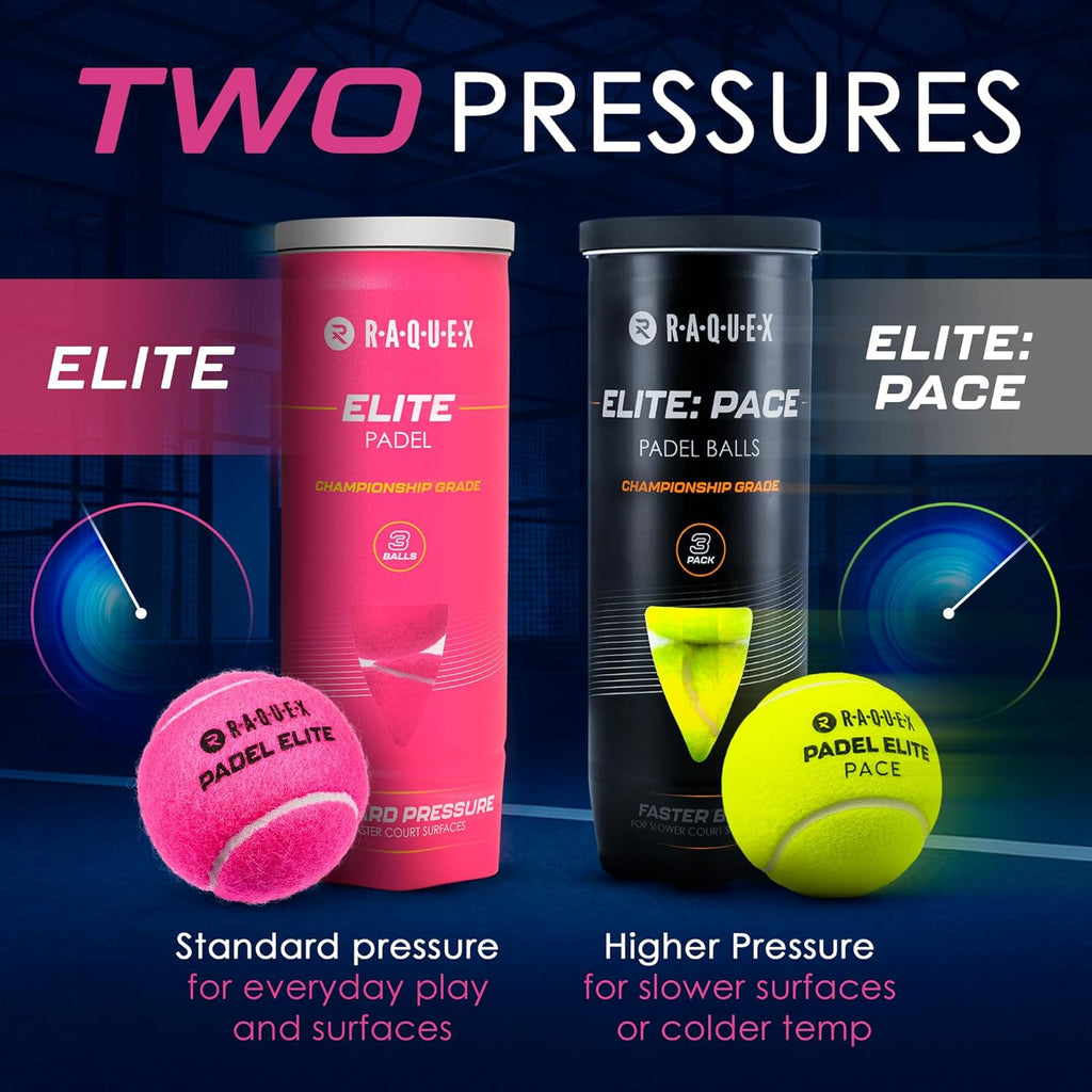 (TTS) P&P's Elite Pink Padel Balls - 3, 6, 9 or 120 Balls - For All Court Surfaces (Unlisted)