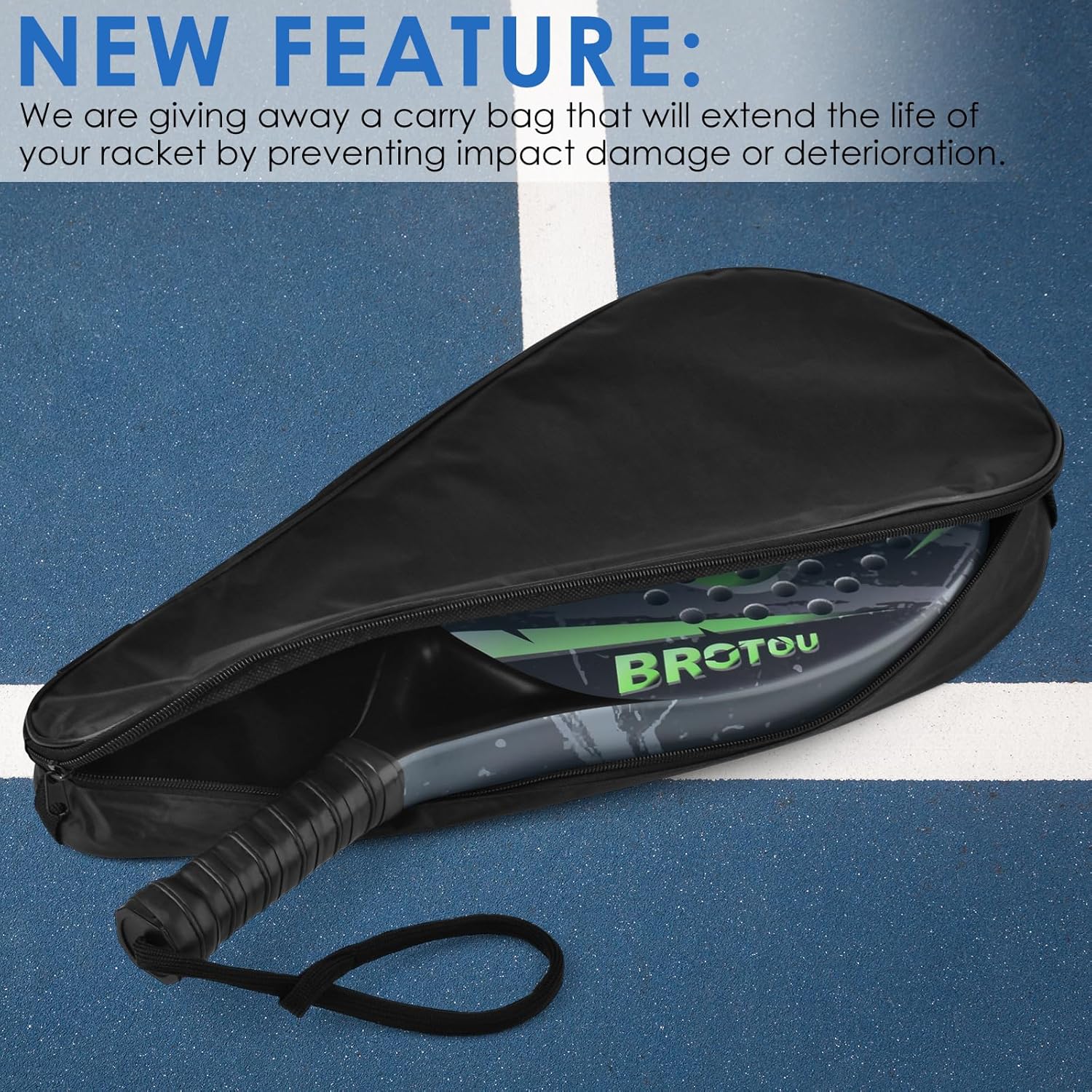 BTO Padel Tennis Racket Carbon Fiber Surface with EVA Memory Foam Core